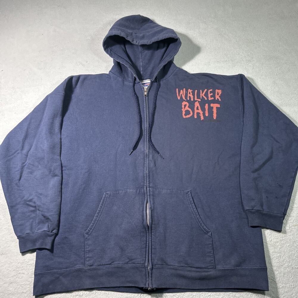 RARE Y2k 2000s The Walking Dead Cast Film Crew Set Walker Bait Hoodie Mens Large
